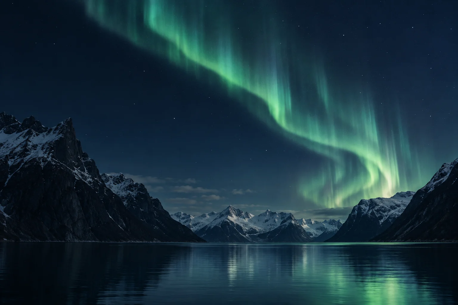 Inszenierte Nordlichtlandschaft für AuroraCalm